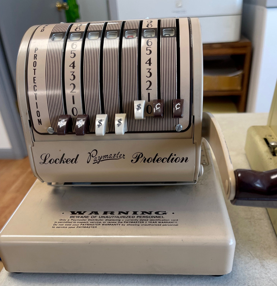 Vintage Paymaster Check Writer-Locked