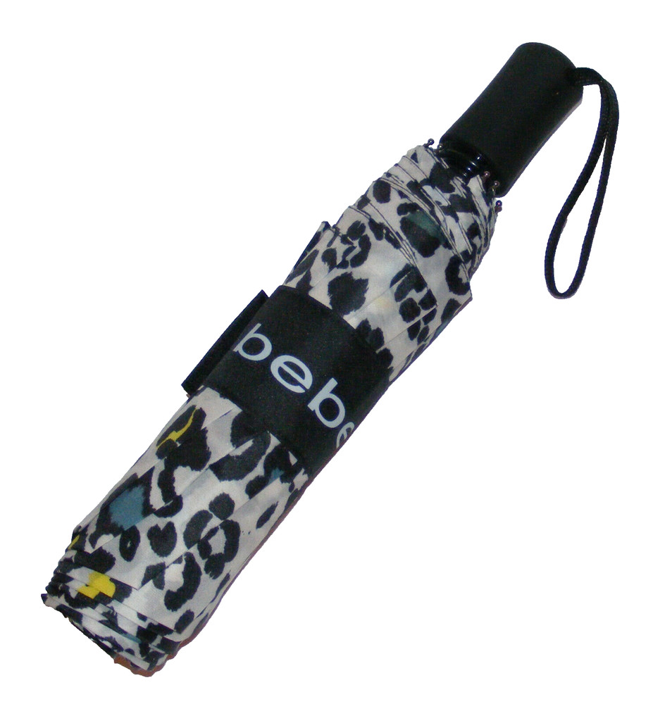 bebe Automatic Open Umbrella Windproof Leopard Print bebe Logo