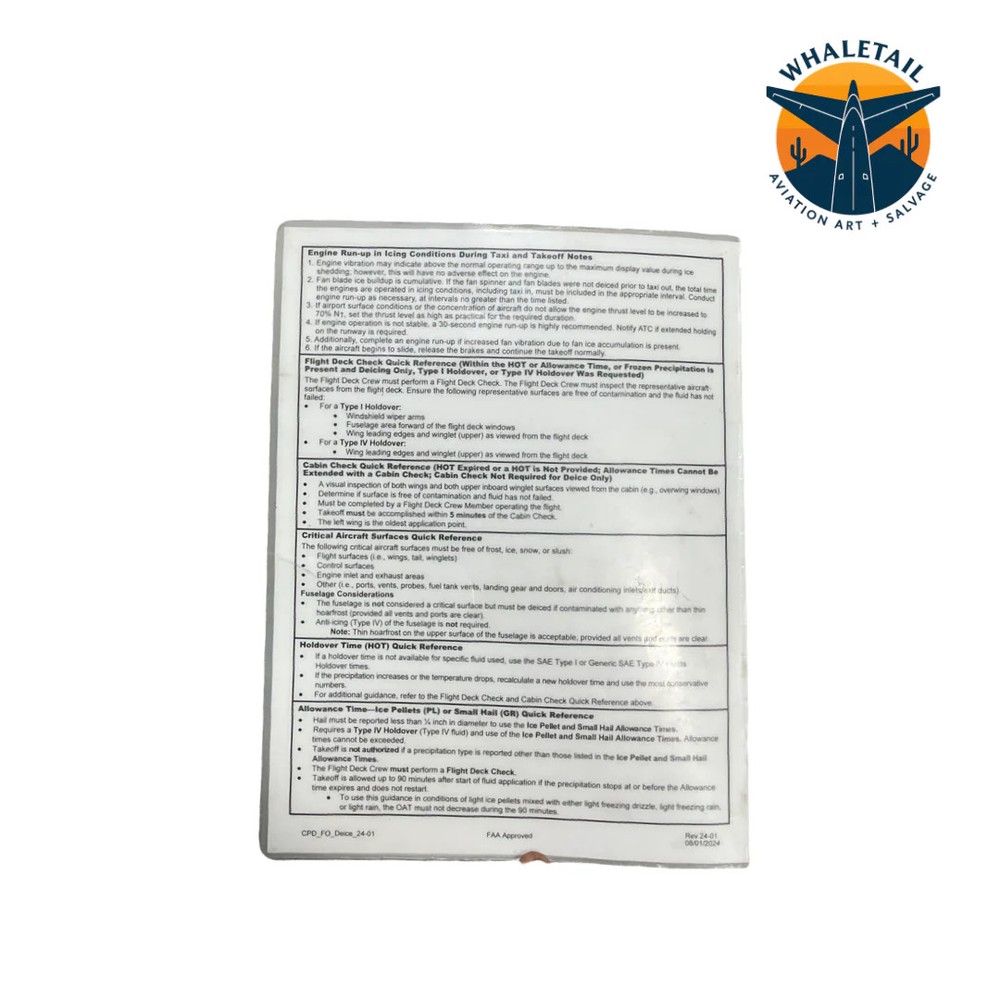 Southwest Procedure Card