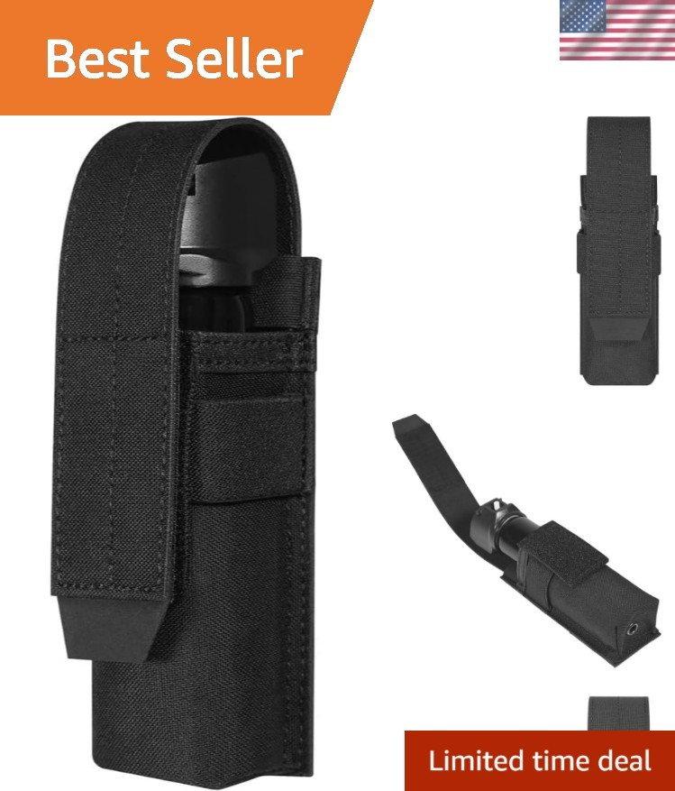Multi-Size Adjustable Flashlight Holster with MOLLE & Belt Loop - Tactical Carry