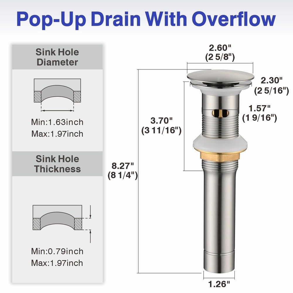 Bathroom Sink Faucet with Pull Down Sprayer, Brushed Nickel Single Handle Pul...