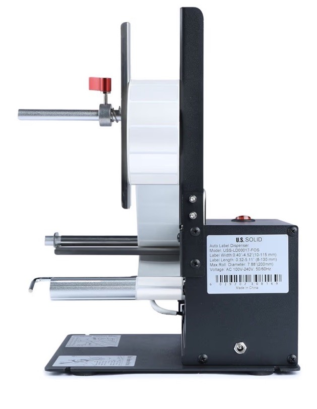 U.S. Solid Automatic Label Dispenser Machine - Clear Labels - Width 10-115MM