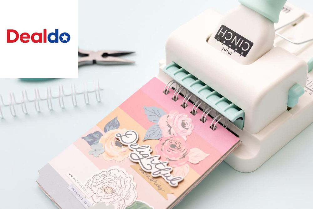 Mini Cinch Bundle Includes Book Binding Machine, 16 Wires, Wire Cutters, and Six
