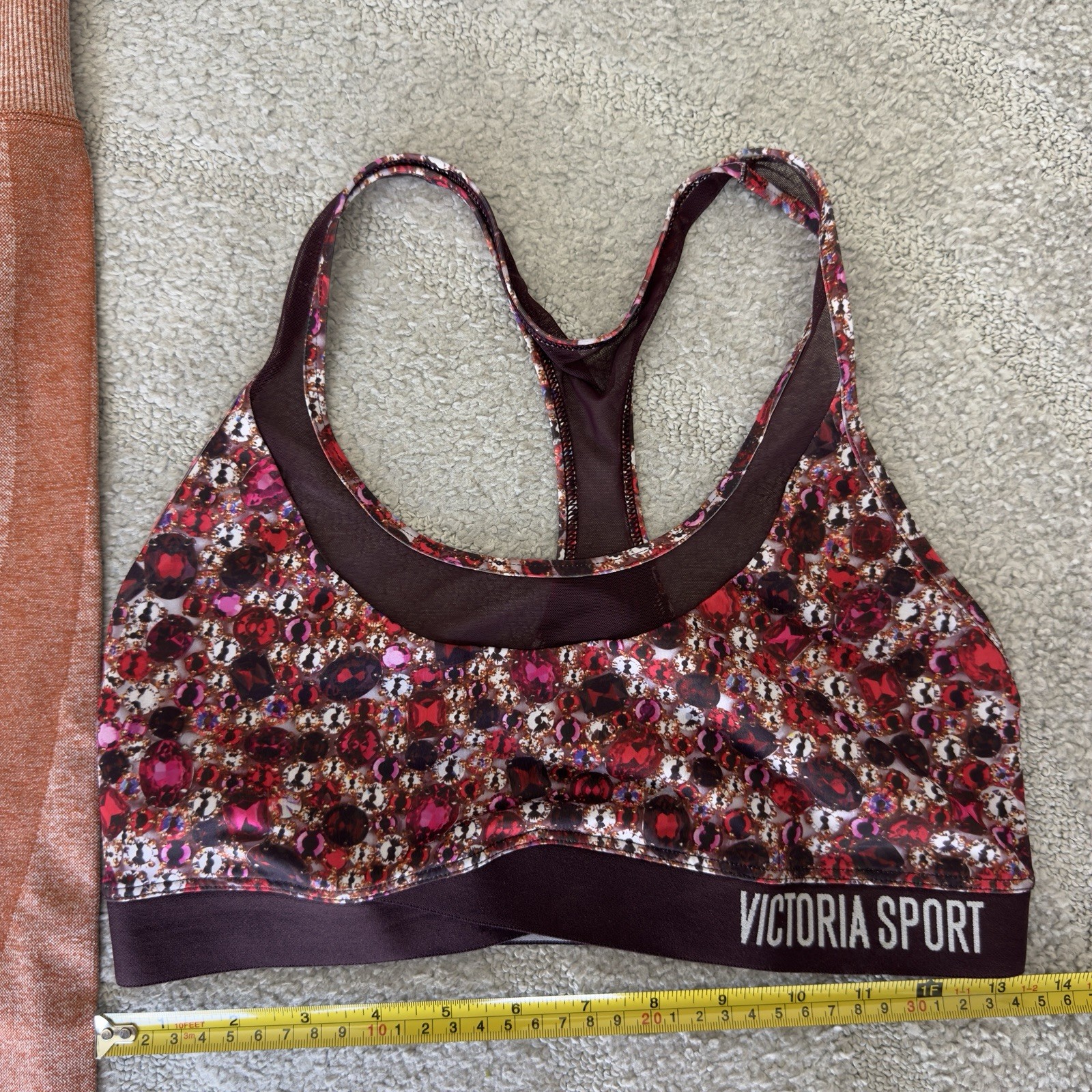 Victoria’s Secret Pink Orange Seamless Tight Active Leggings Size Medium And Top