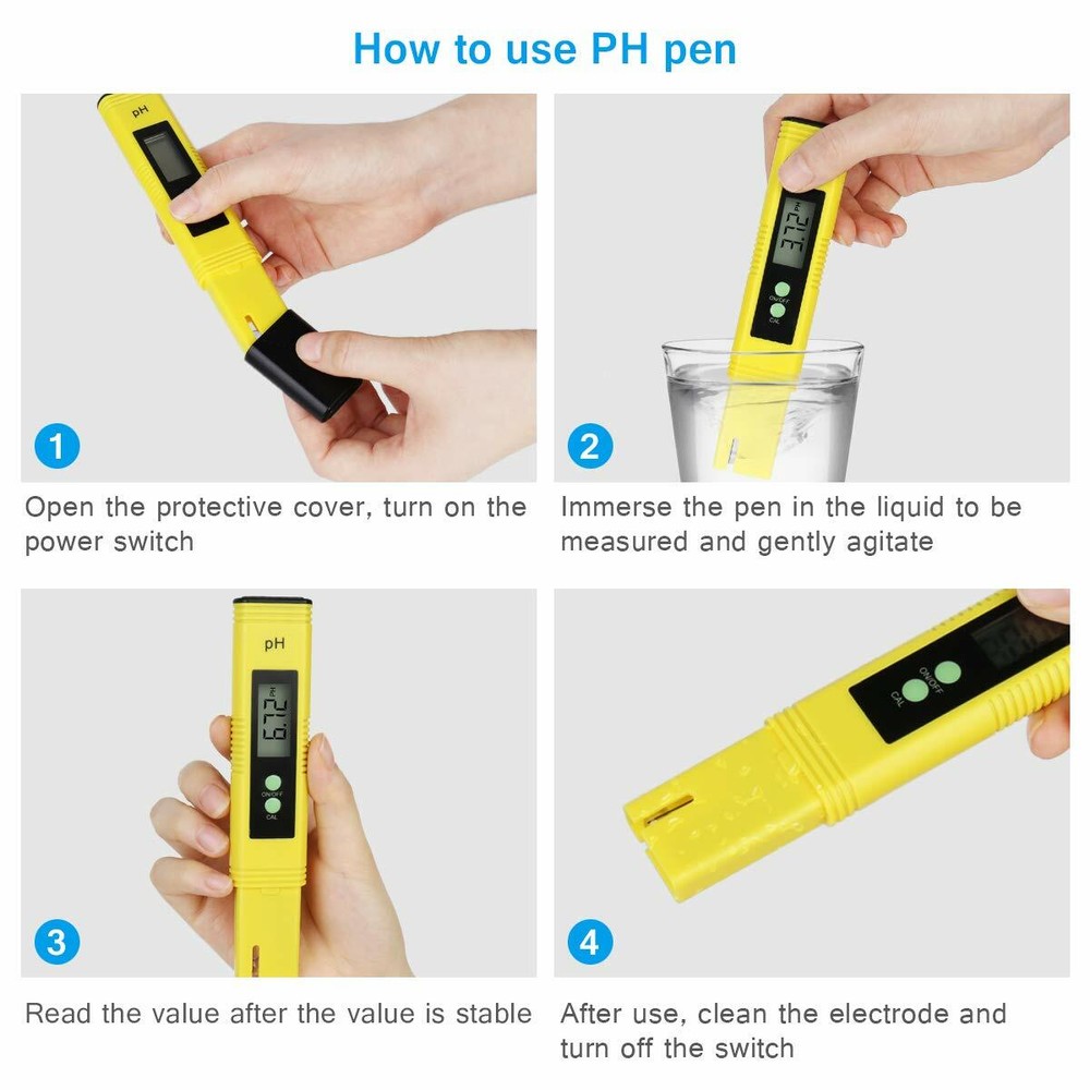 3Pcs Digital LCD PH Meter Pen +TDS EC Water Purity PPM Temperature Tester Tool