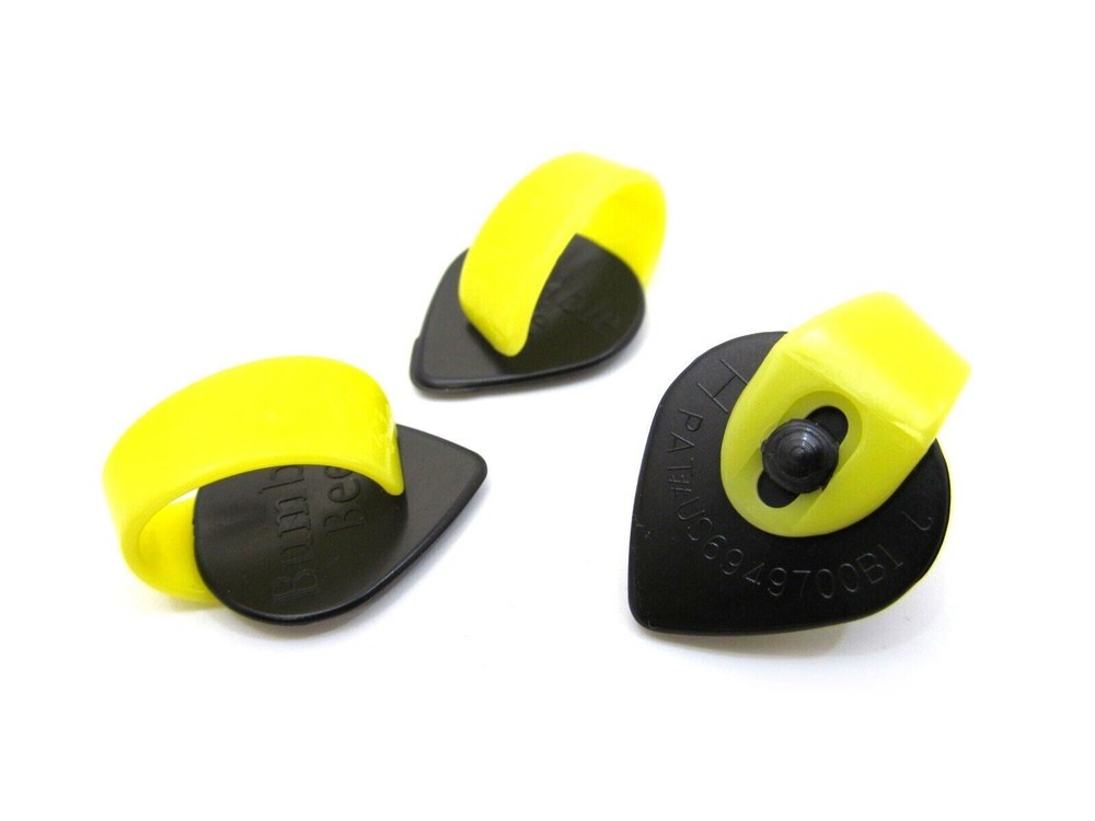 Fred Kelly Bumblebee Thumb Picks 3 Pack Jazz Teardrop Large Size Medium