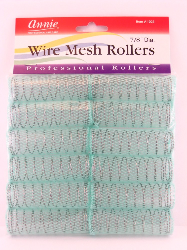 ANNIE 7/8" WIRE MESH HAIR ROLLERS - 12 PCS. (1023)