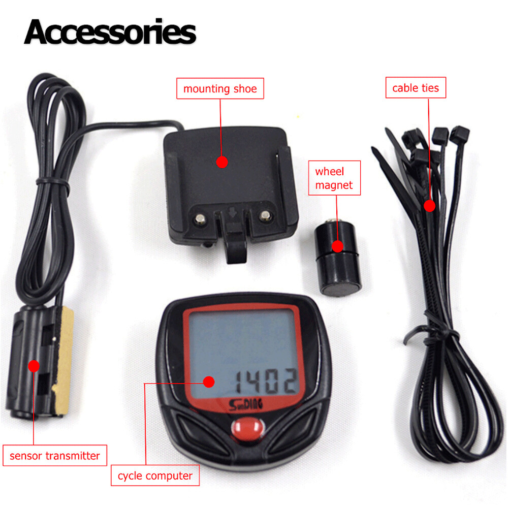 3PCS Waterproof Bike Cycle LCD Display Digital Computer Speedometer Odometer