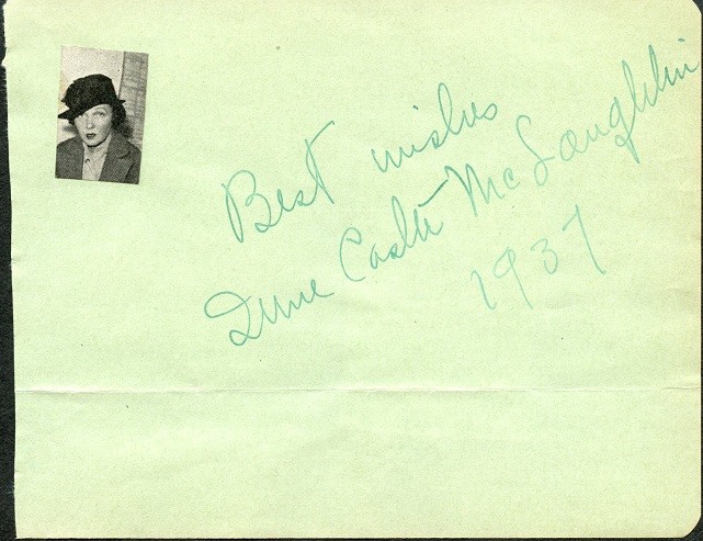 Vintage IRENE CASTLE Autograph