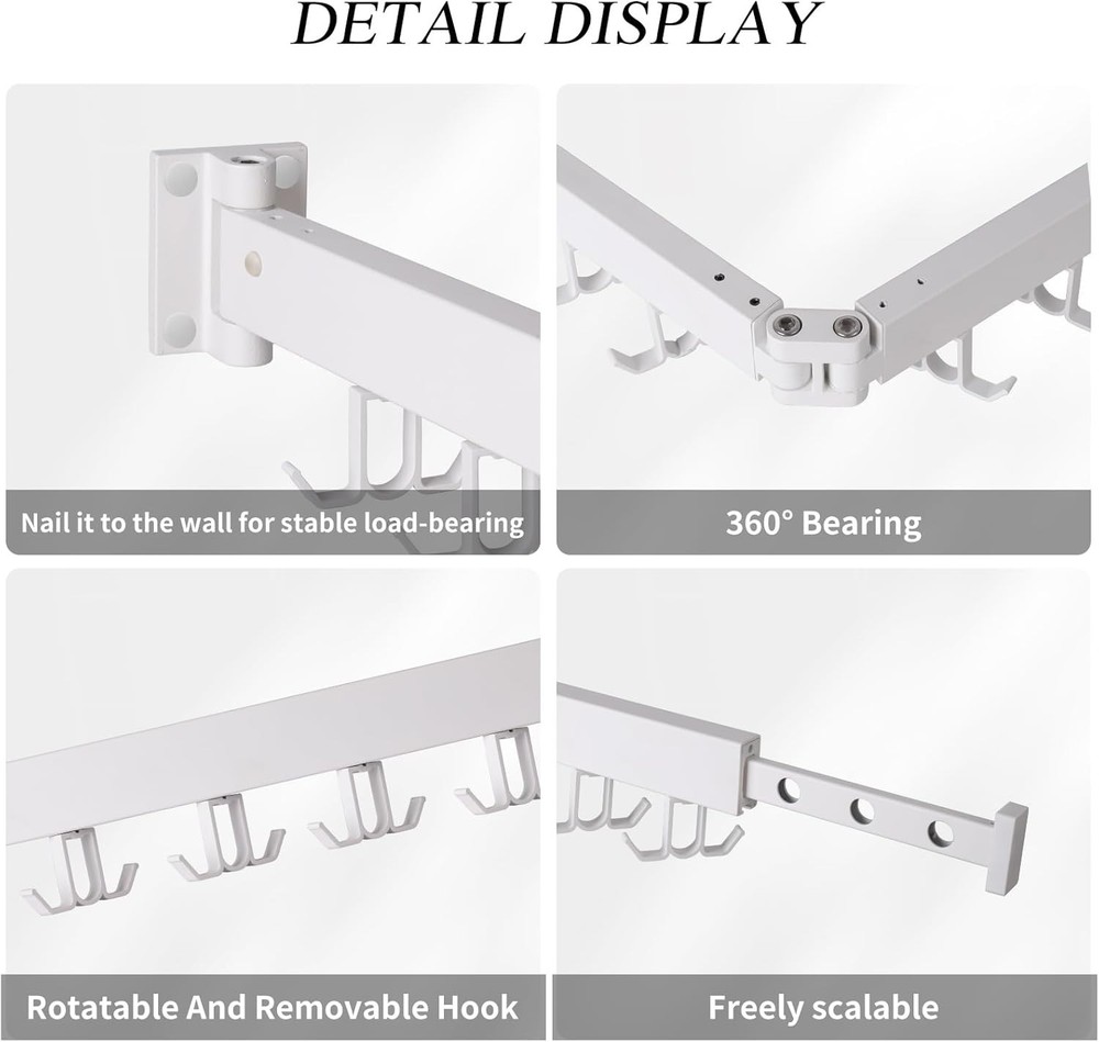Tri-Fold Wall Mounted Drying Rack - Efficient & Stylish Laundry Solution