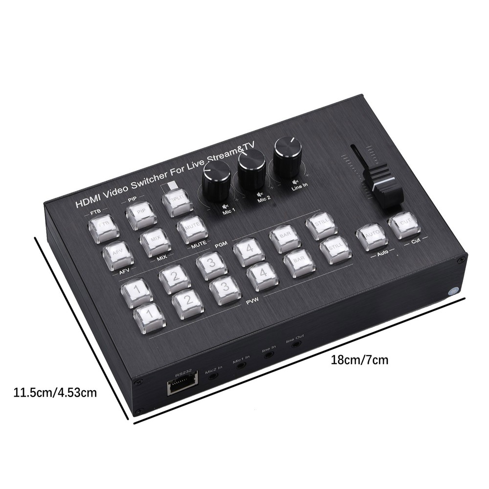 4K Video Switcher HDMI Camera Broadcast Station Controller For laptops/Cameras