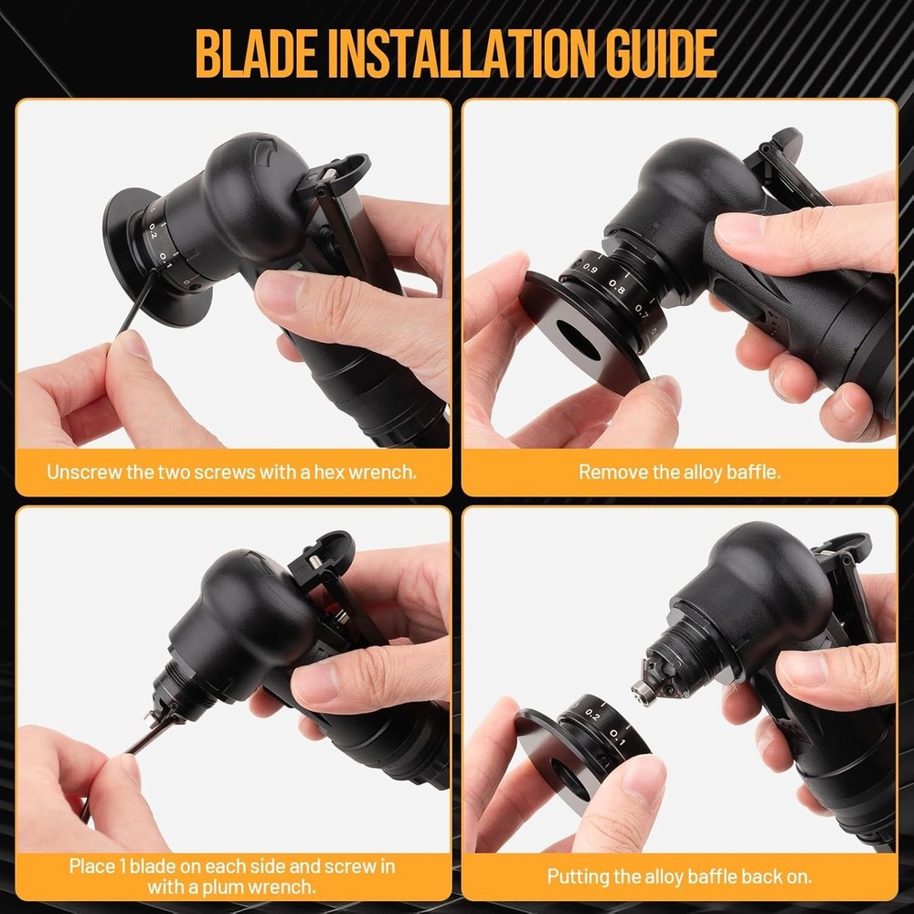 Pneumatic Chamfering Tool, Chamfer Tool with 6 C-Angle & 6 R-Angle Blades,