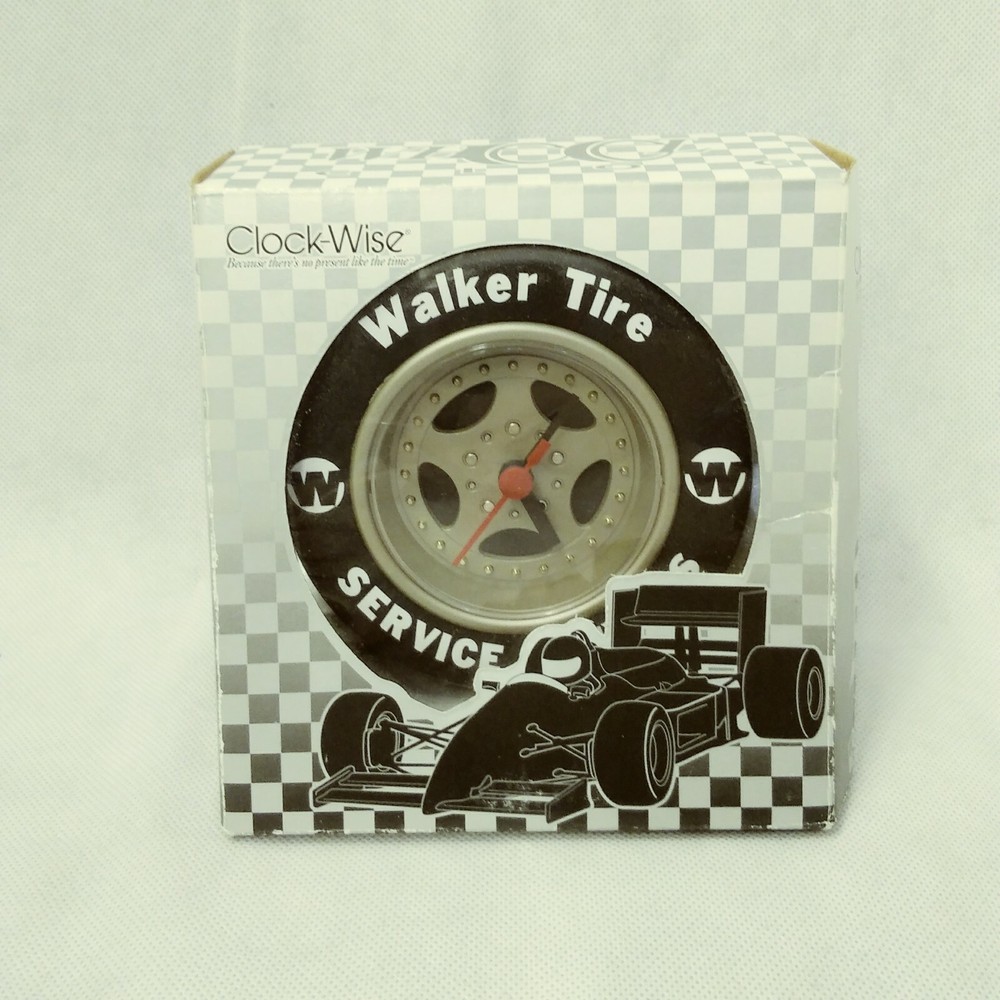 Walker Tire Desk Clock Advertising New In Box