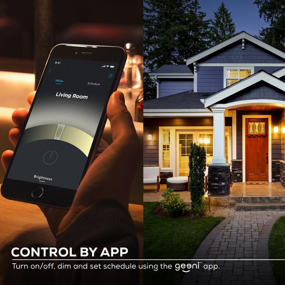 Geeni LUX 800 Smart Wi-Fi LED Dimmable White Light Bulbs w Voice Control —3 Pack