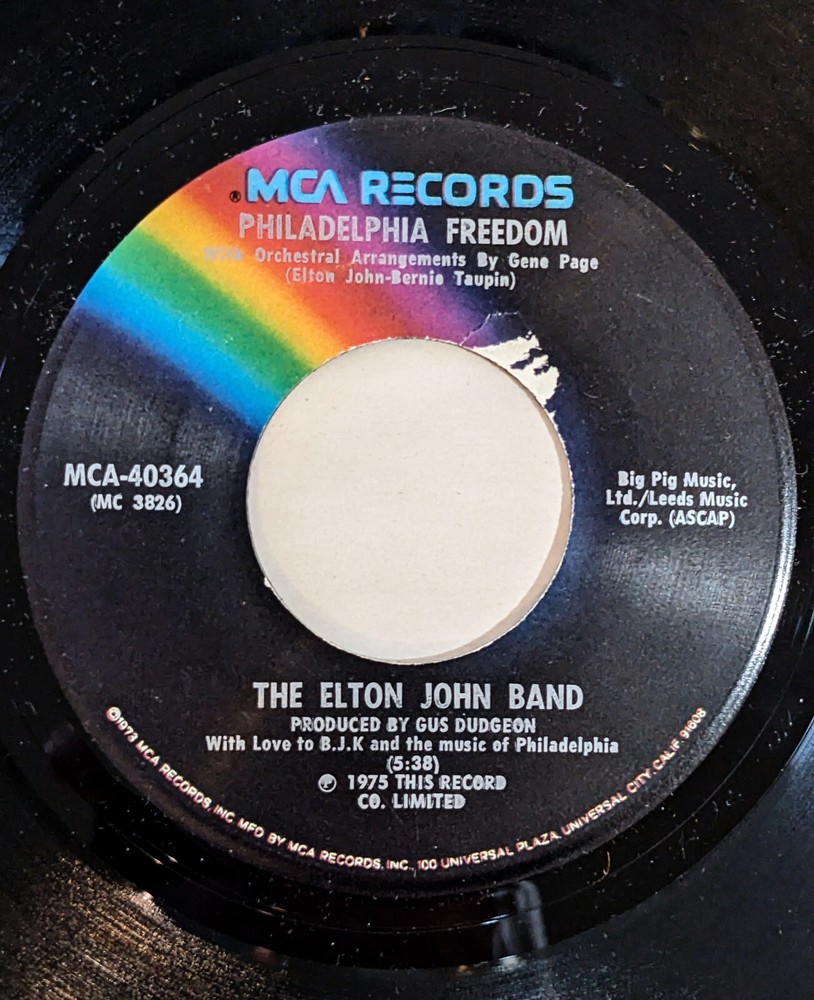 DAVEY JOHNSTONE & NIGEL OLSSON SIGNED 7" RECORD SINGLE elton john PROOF