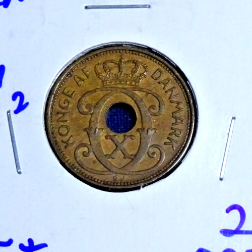 DENMARK 1937 (2 ORE)  "U-GRADE"  KM827.2 CIRCULATED
