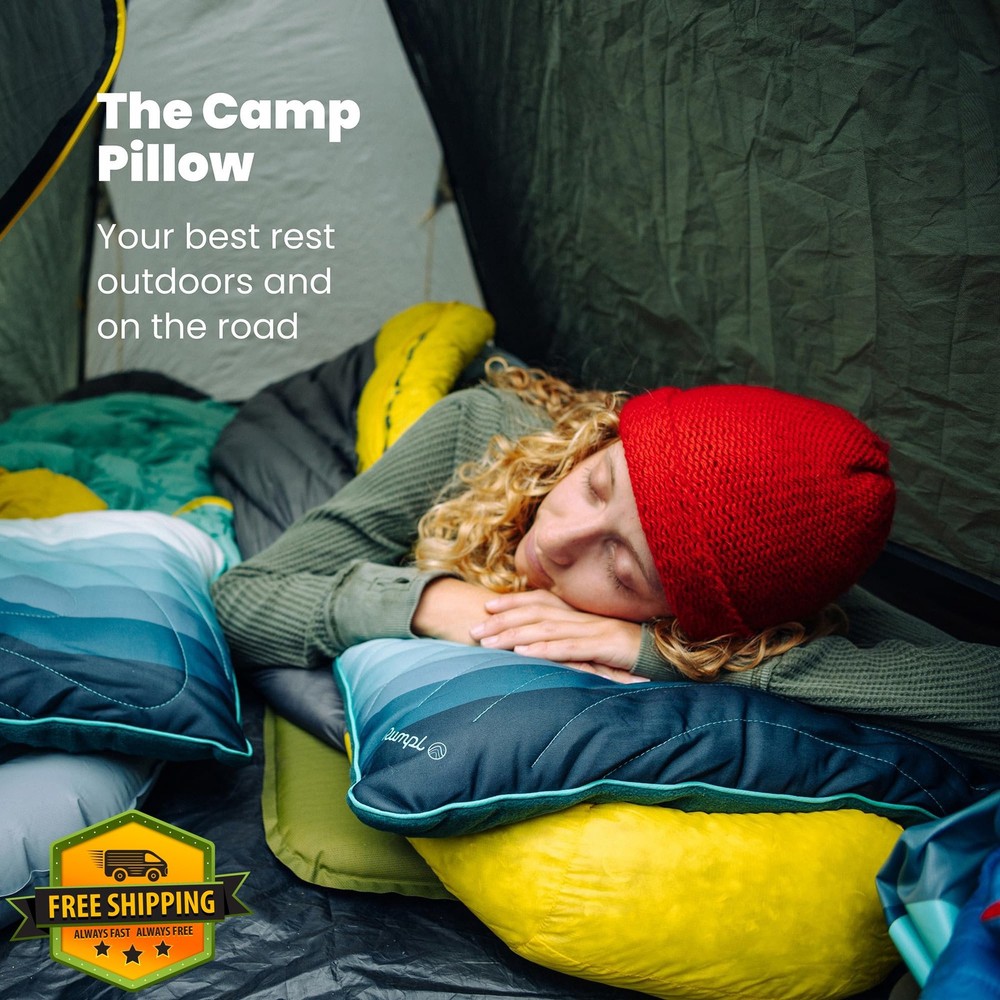 Rumpl Adjustable Camp Pillow Full Size Packable Cascade Fade
