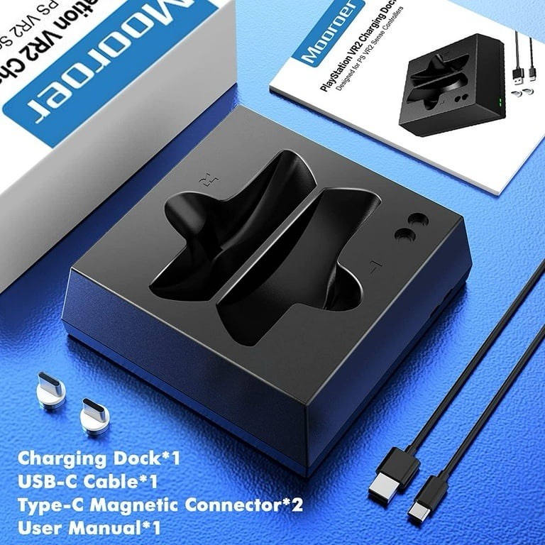 PS VR2 Charging Station Dock for Sony PSVR2 Sense Controllers Magnetic LED