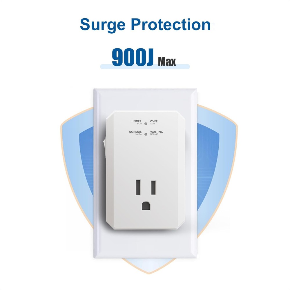 Single Outlet Surge Protector, Small Surge Protector Wall Tap with Ground Pro...