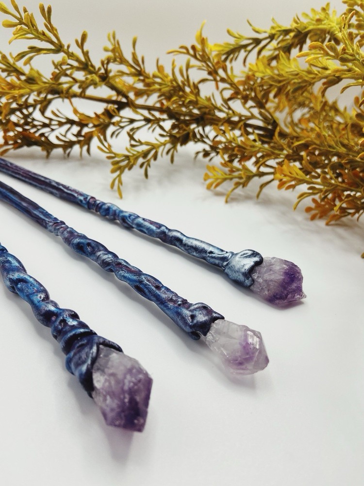 Handcrafted Amethyst Wand – Ritual Tool | Meditation, Spell Work, Decor