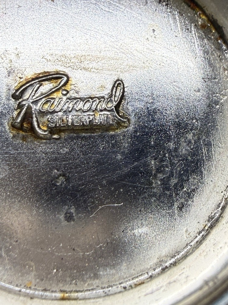 Vintage Repousse Silver Plated Ornate Floral Scroll Candy Dish Compote Bowl