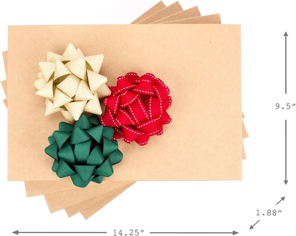 Hallmark Medium Gift Boxes with Lids (5 Shirt Boxes, Kraft) for Brown