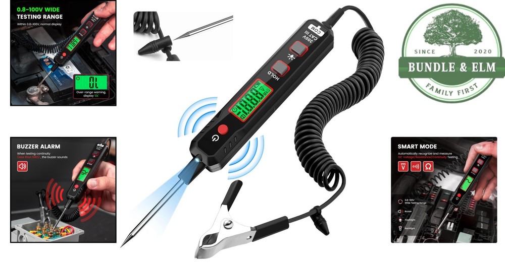Smart Automotive Light with Buzzer and Sharp Probe for Voltage Testing