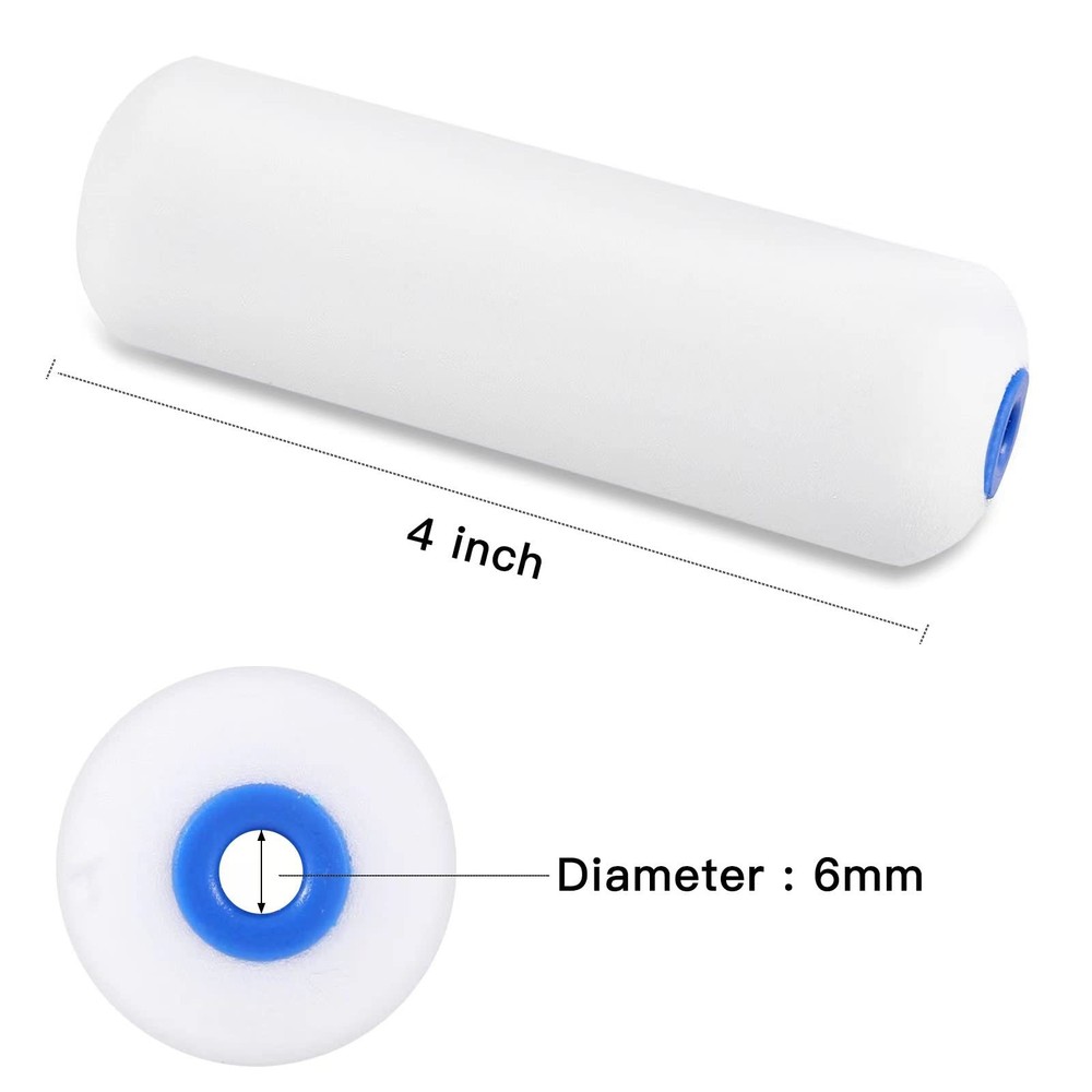 Mister 4" Double rounded foam paint roller covers, 10 Pcs Double-rounded