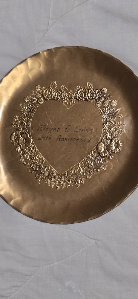 Wendell August Forge Hammered Bronze Anniversary Plate 9 Inch Diameter
