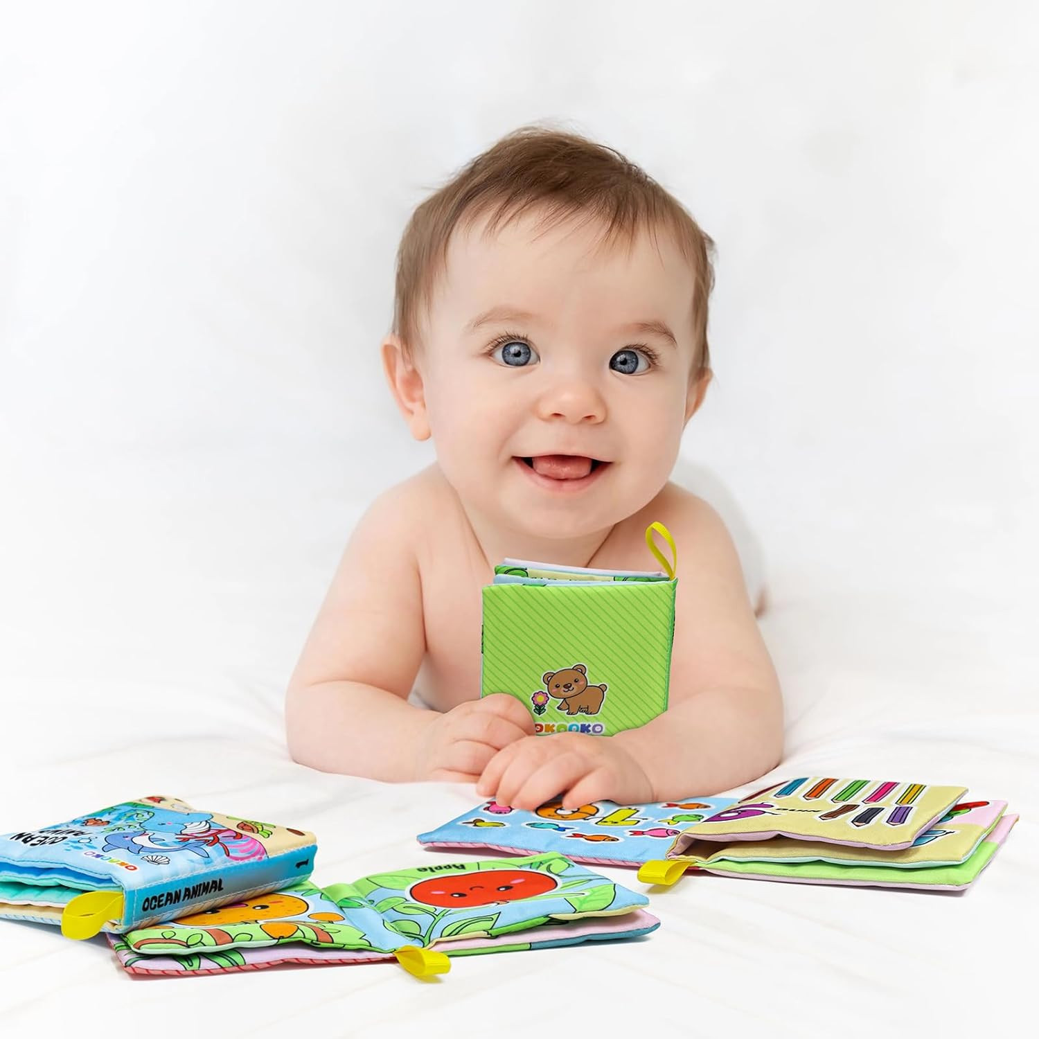 Soft Baby Books 6PCS, Soft Cloth Books, Bath Books, Crinkle Washable, for Kids