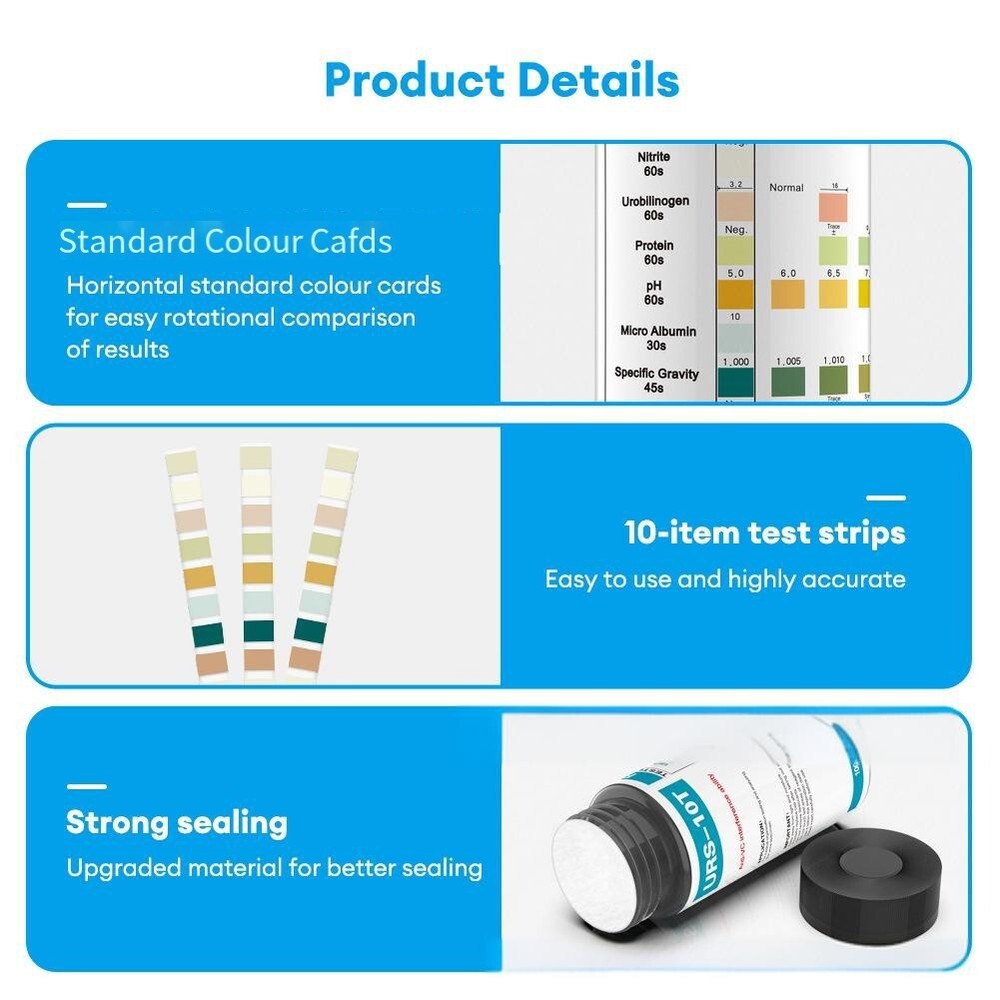 10 Parameter Generic Reagent Test Strips (100pcs/box) Ketone Glucose Home Use