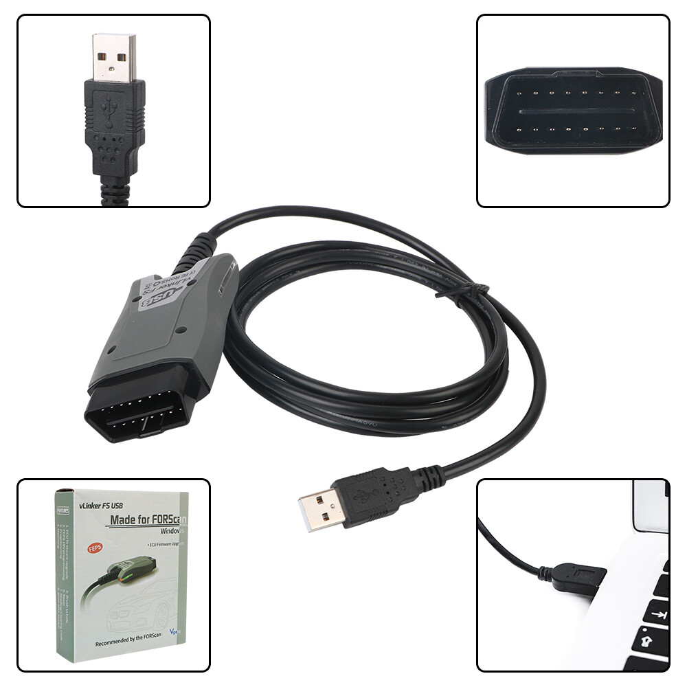 Vgate vLinker FS OBD2 Scanner USB Adapter Fit For FORScan HS/MS-CAN Auto Switch