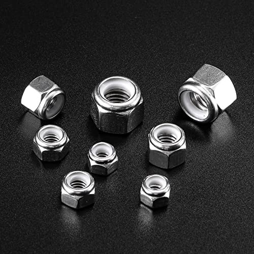 Nylon Insert Hex Lock NutsPcs 304 Stainless Steel Locknuts, Hex 3/8-16 100