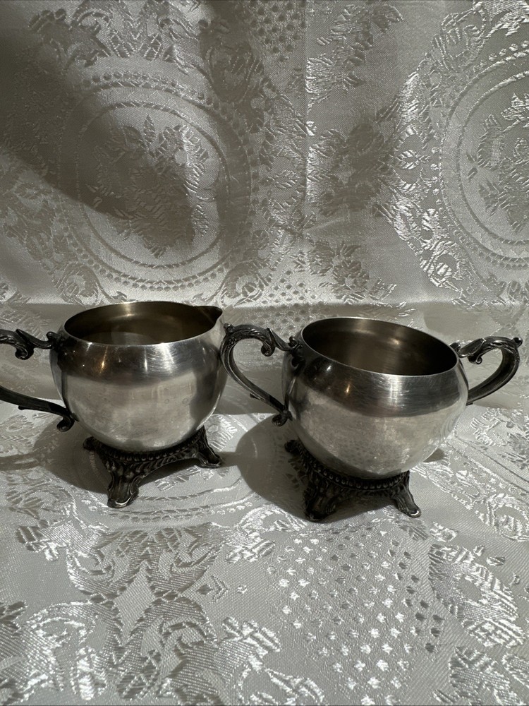 Vintage Silver-Plated Sugar & Creamer