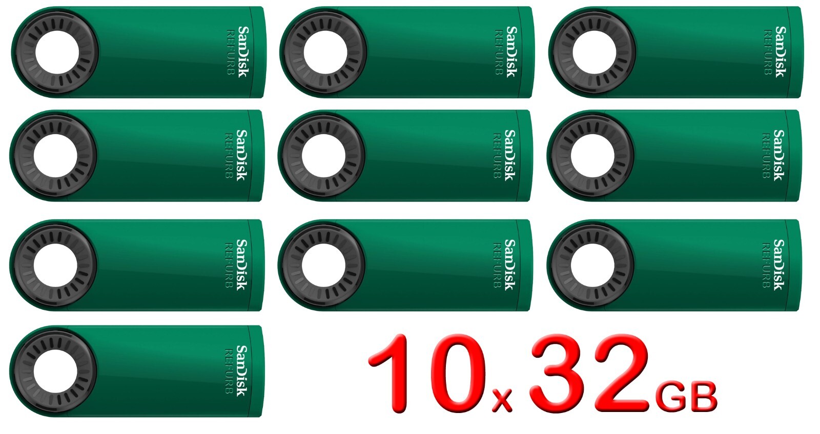 Lot 10 x SanDisk 32GB Cruzer Dial USB Flash Memory Pen Drive SDCZ57-032G 32 GB