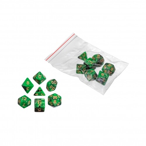 Ensemble de Dés - Différents Côtés - Vert - Oblivion - 7 Pièce