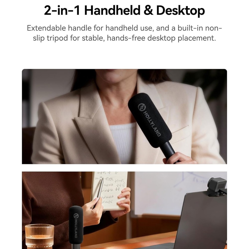 Hollyland LARK MAX 2 Combo Wireless Microphone System Space Gray Podcast Bundle