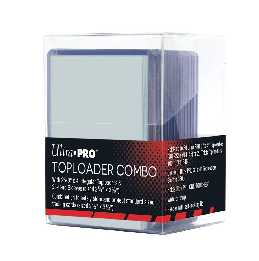 Ultra Pro Toploader Combo Clear Regular Toploader 25ct Top Loaders + 25 Sleeves