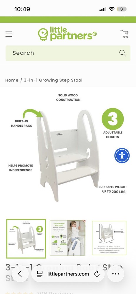 Little Partners 3-in-1 Growing Step Stool