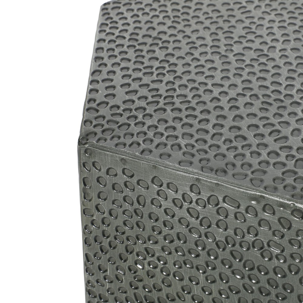 METAL HAMMERED END TABLE