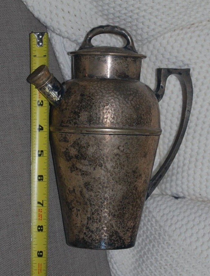 1920's Bernard Rice's Sons Apollo #3639 Hammered Silverplated Pitcher