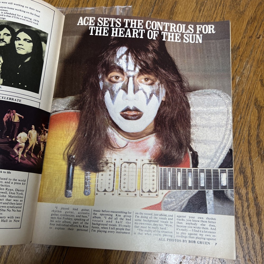 LOT OF 7 Vintage 70s Rock Magazines. KISS. LED ZEPPELIN. KISS Posters & Articles