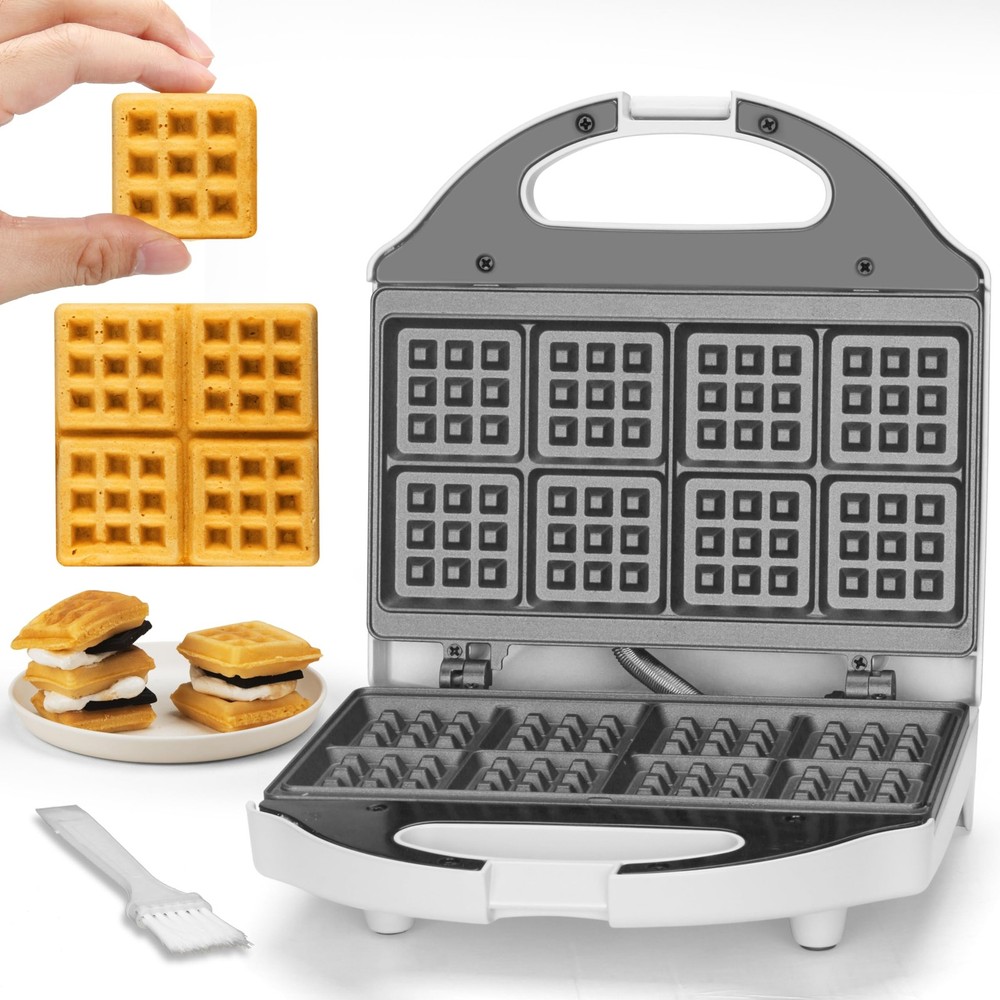 Square Waffle Maker, 2 x 4" Mini Classic Waffles Maker Machine, Waffle Iron,