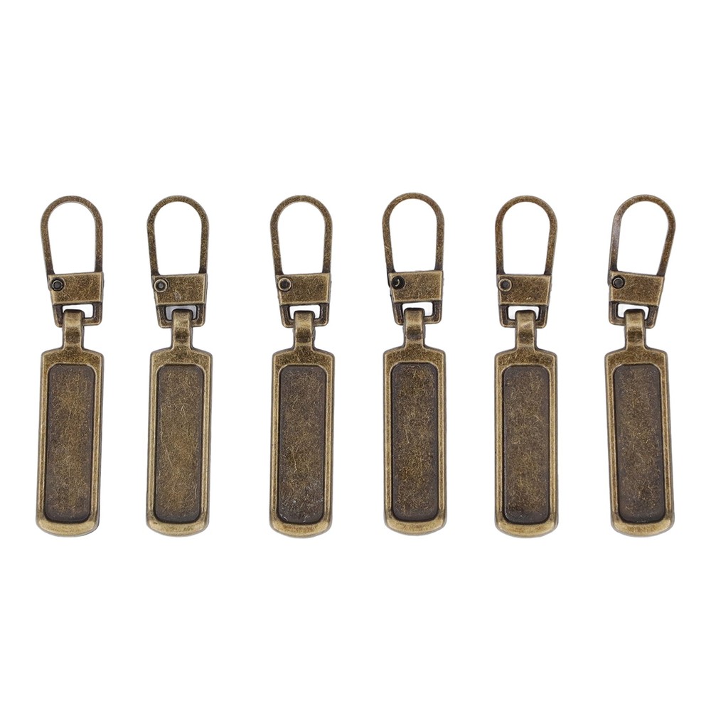 § Bronze 6Pcs Zipper Pull Tab Rustproof Detachable Colred Zipper Pull