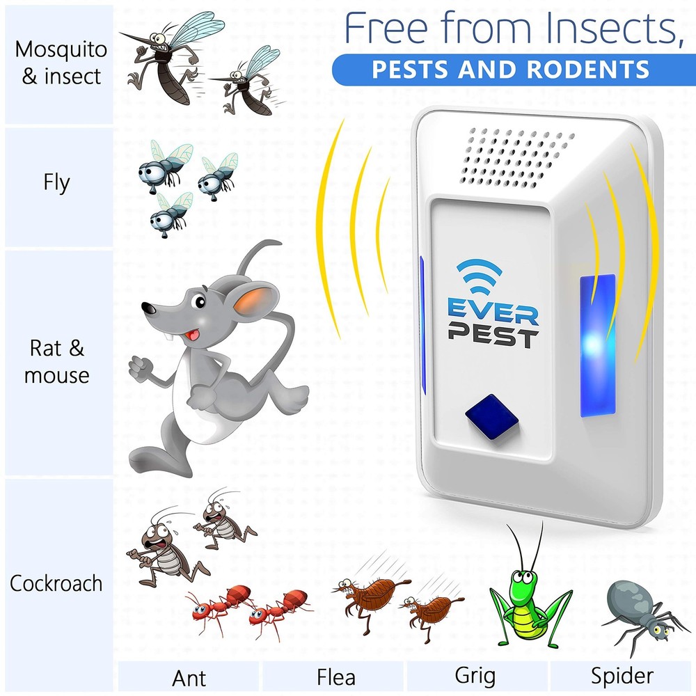 Ultrasonic Pest Control Repeller Plug in - Electronic Insect Defender 2-Pack ...
