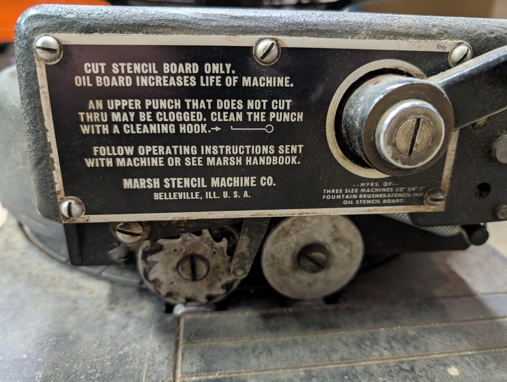 Marsh Stencil Machine 1/2" Letters Model H