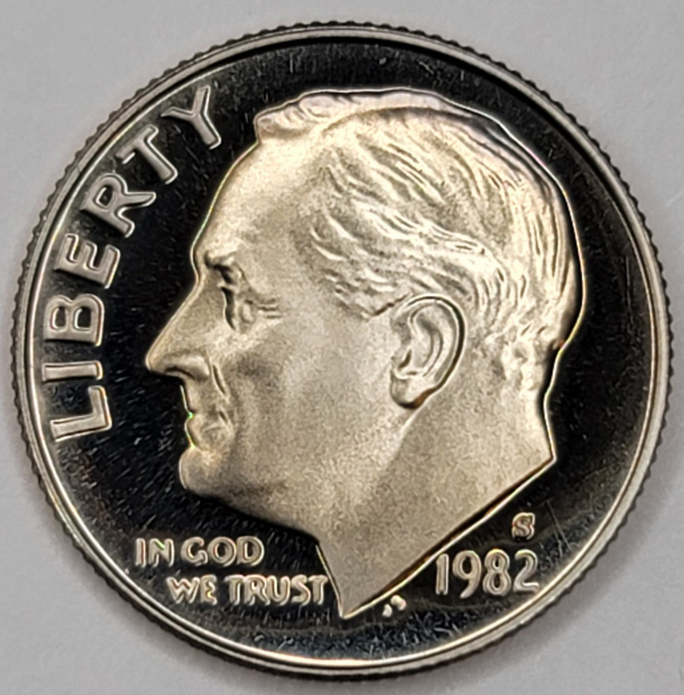 1982 S Gem Proof DCAM Roosevelt Dime - CN-Clad