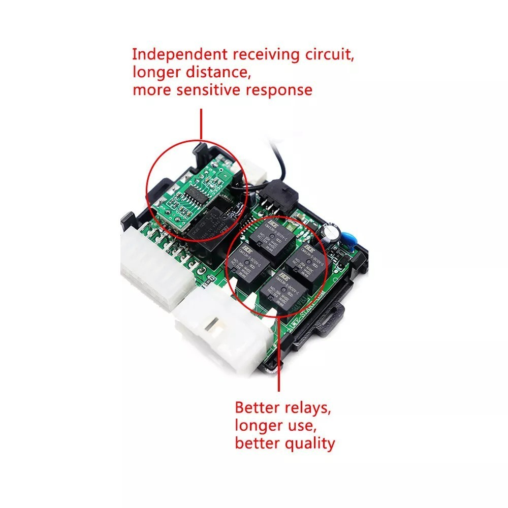 12V Car One‑Key Start Remote Engine Start PKE System Including App & RF Remote