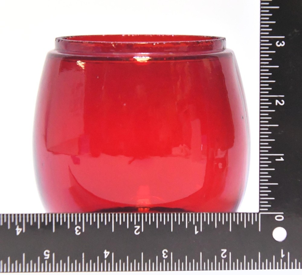 VINTAGE E NO 10 RUBY RED REPLACEMENT LANTERN GLOBE LENS FRESNEL