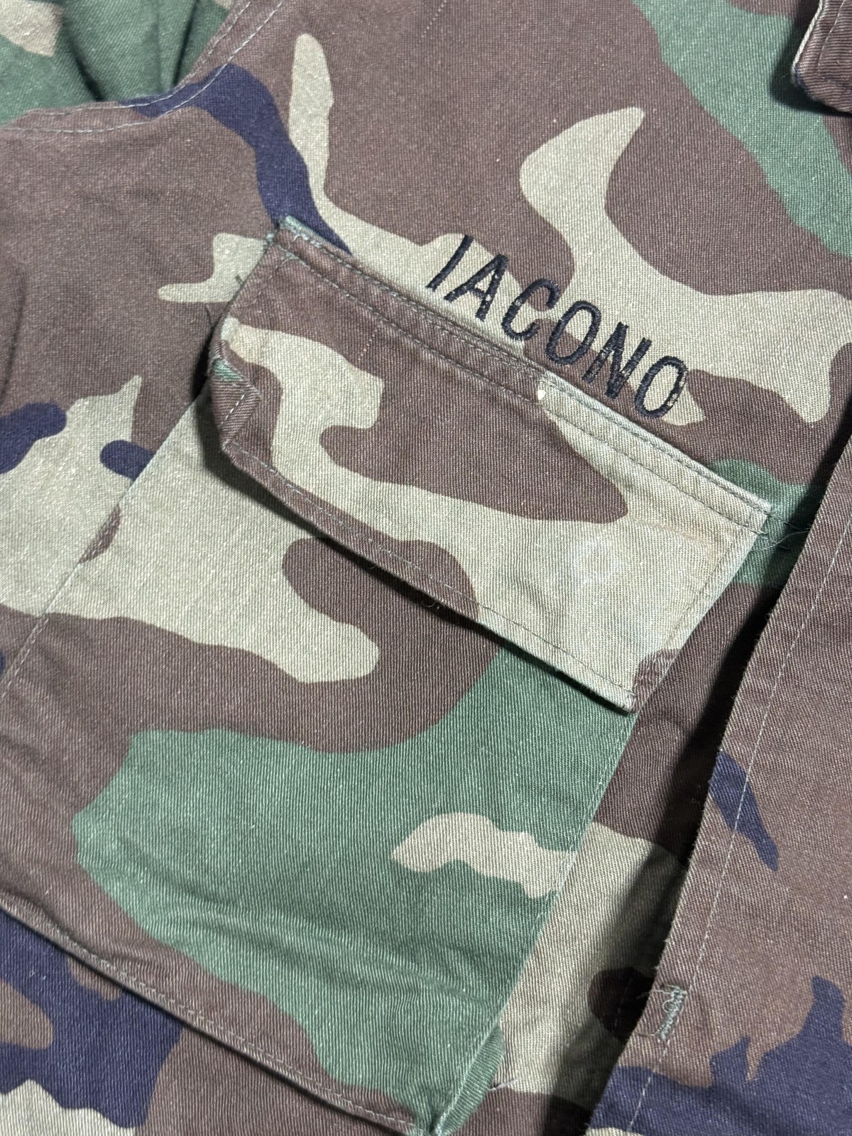 US Army BDU Jacket Mens Medium Regular Woodland Camo Combat Coat Field Patch